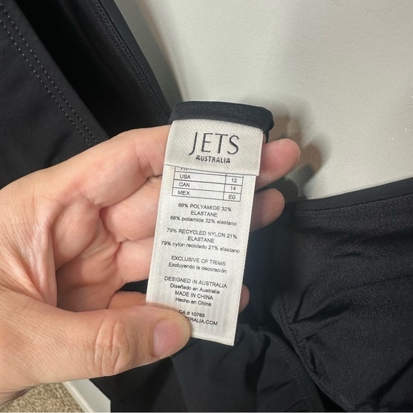 Jets Lien Plunge One Piece Swimsuit in Black - Picture 3 of 5